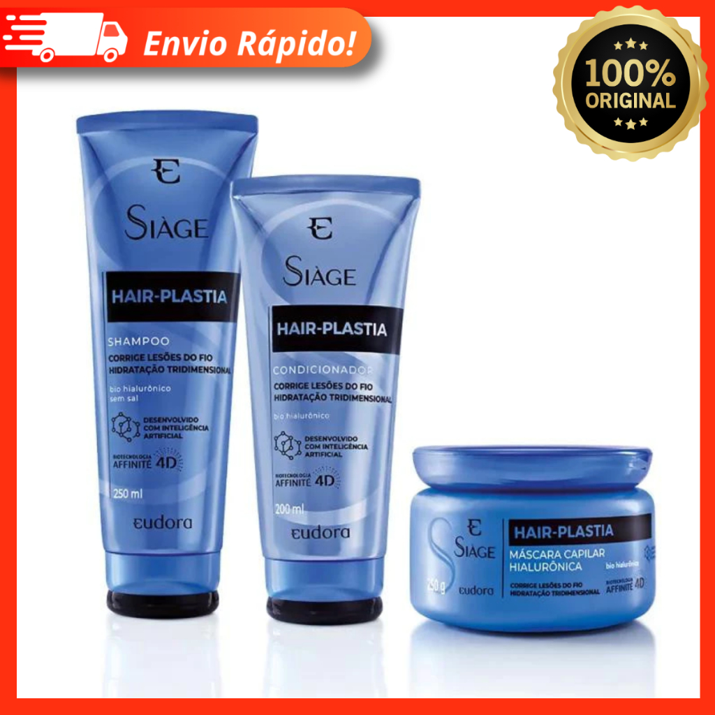Combo Siàge Hair Plastia: Shampoo + Condicionador + Máscara - Eudora