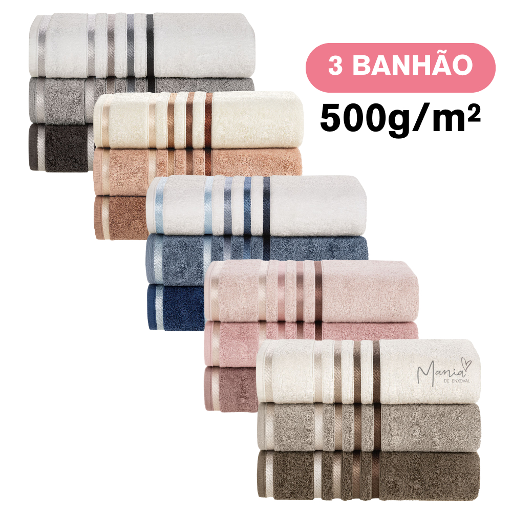 KIt 3 Toalhas Banhão Karsten Gigante Alta Gramatura 100% Algodão Fio Penteado Lumina Unika em Oferta na Shopee