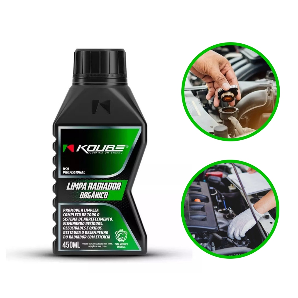 Limpa Radiador Sistema De Arrefecimento Completo Organico Koube Uso Profissional Frasco 450Ml