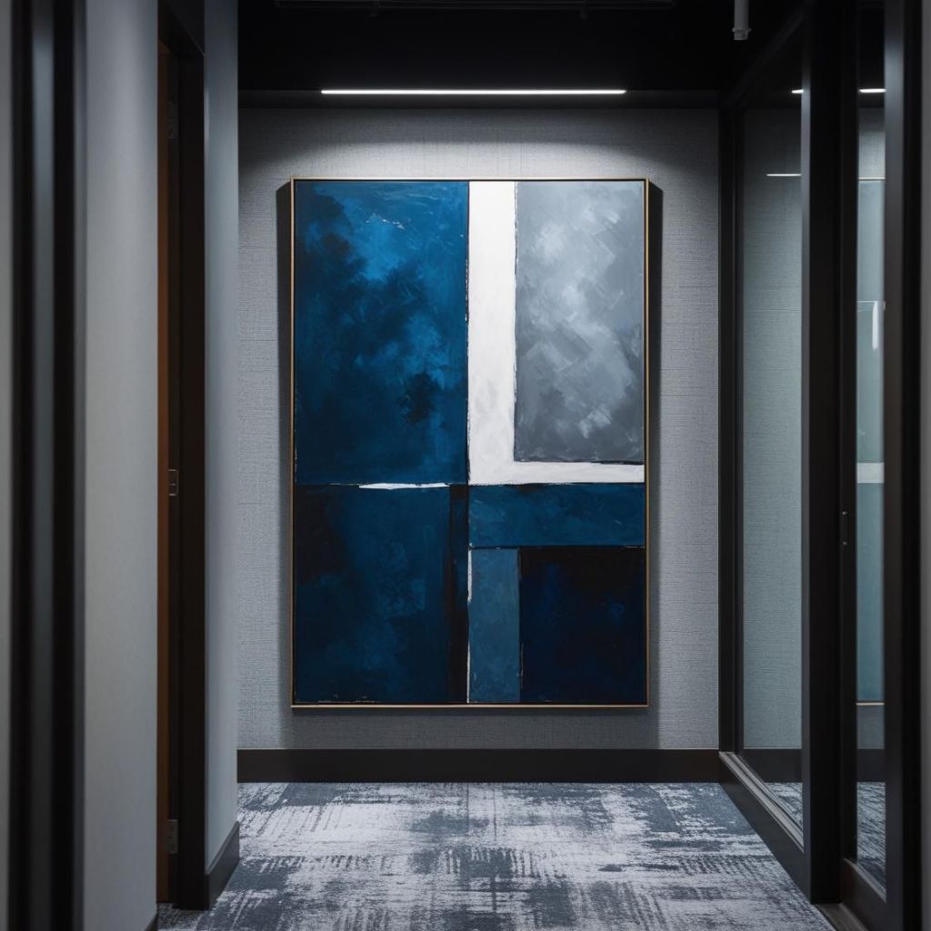 QUADRO DECORATIVO GRANDE PEÇA ÚNICA MOSAICO GEOMÉTRICO AZUL TURQUESA - DECORAÇÃO MODERNA PEÇA MDF 4K