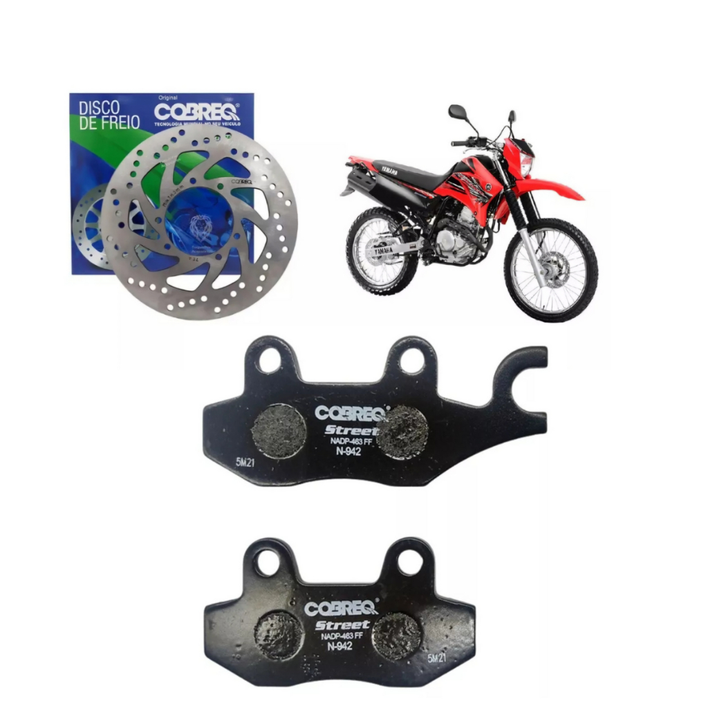 Disco Freio Dianteiro + Pastilha XTZ 250 LANDER SEM ABS 2006 2007 2008 2009 2010 2011 2012 13 Cobreq