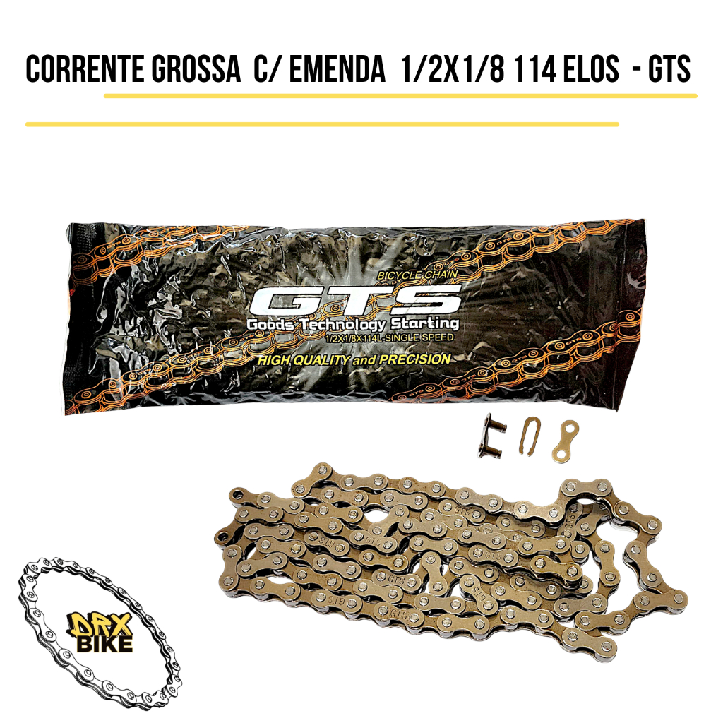 Corrente Grossa C/ Emenda  P/ Bike Sem Marcha - Gts em Oferta na Shopee