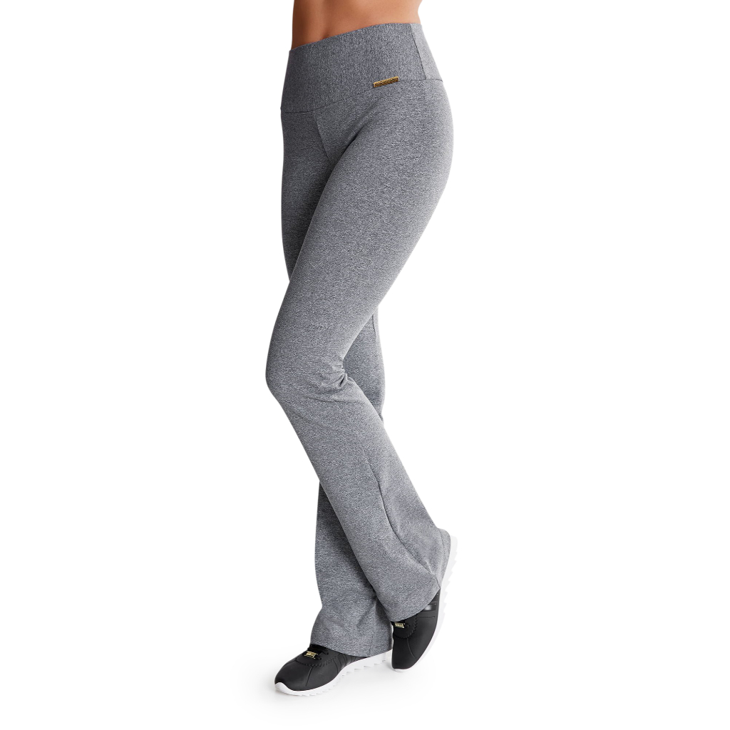 Calça Legging Bailarina Flare Boca de Sino Moda Fitness Não Transparente Cintura Alta Plus Size Academia Dia a Dia Casua