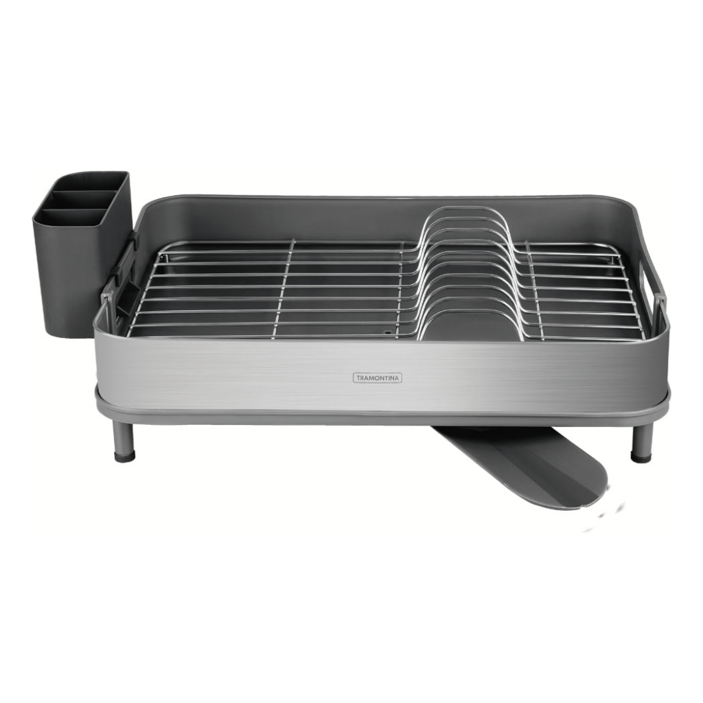 Escorredor Escorredor de Louça Tramontina em Aço e Polipropileno C/ Porta Talher Removível Cor Graf em Oferta na Shopee
