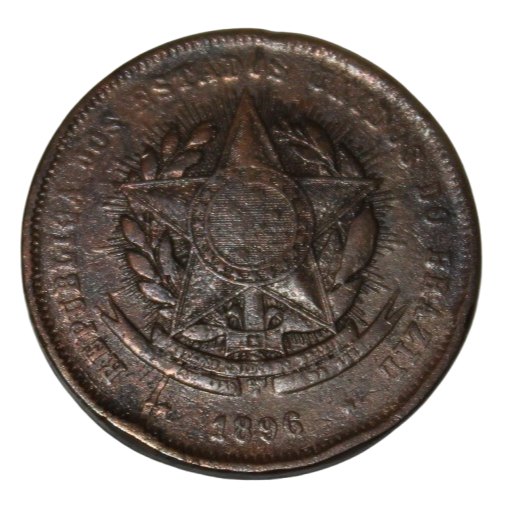 Moeda De 20 Réis De Bronze 1896