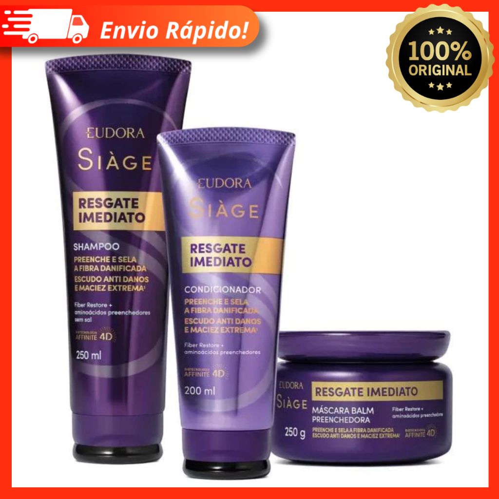 Combo Siàge Resgate Imediato: Shampoo + Condicionador + Máscara - Eudora