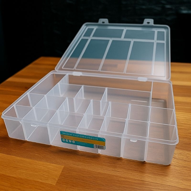 Caixa Organizadora de Plástico com 20 Divisórias Multiuso Bijuterias, Acessórios e Muito Mais