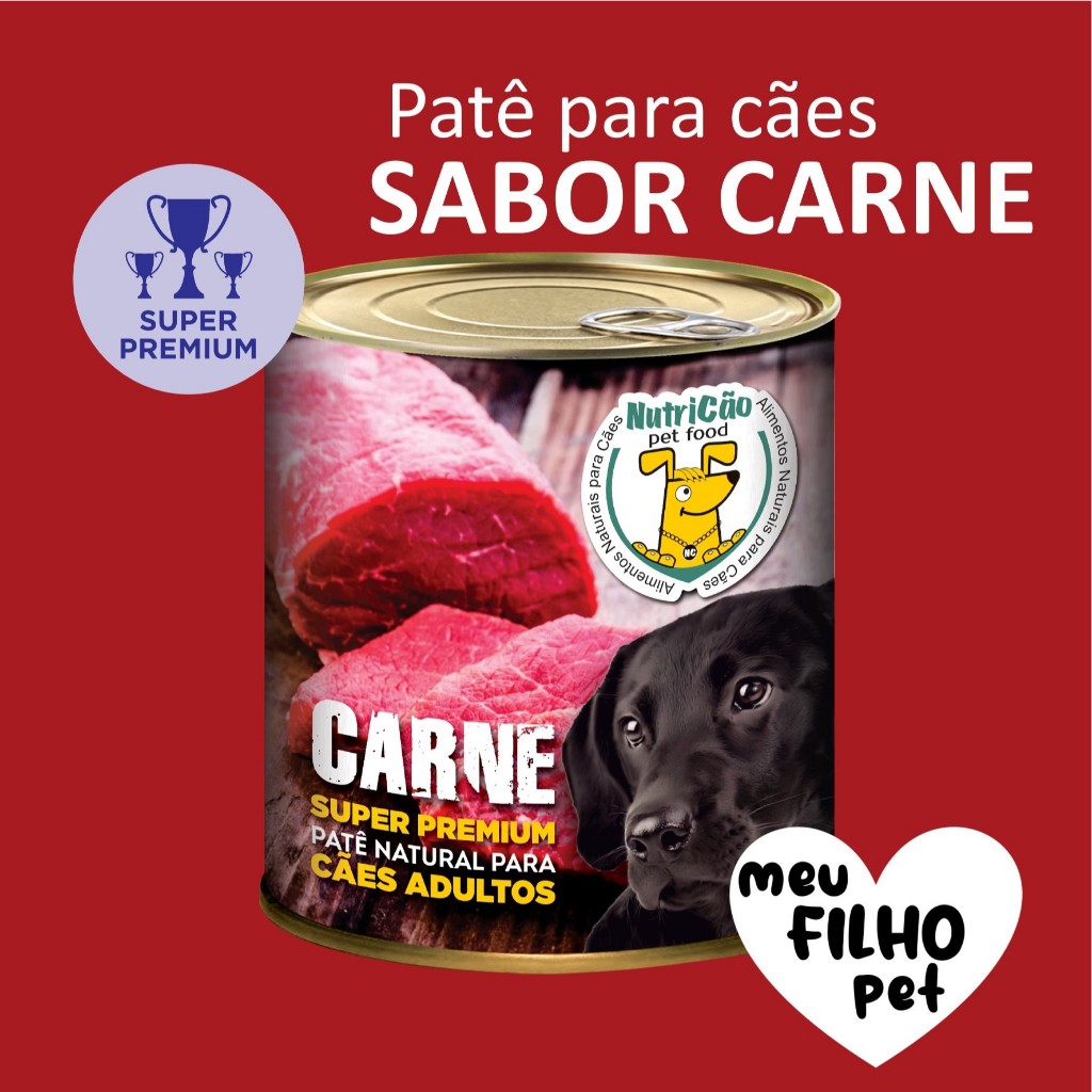 Ração Úmida Patê Natural Cães Adultos Maximo Sabor Carne NutriCão Pet Food Ração Molhada
