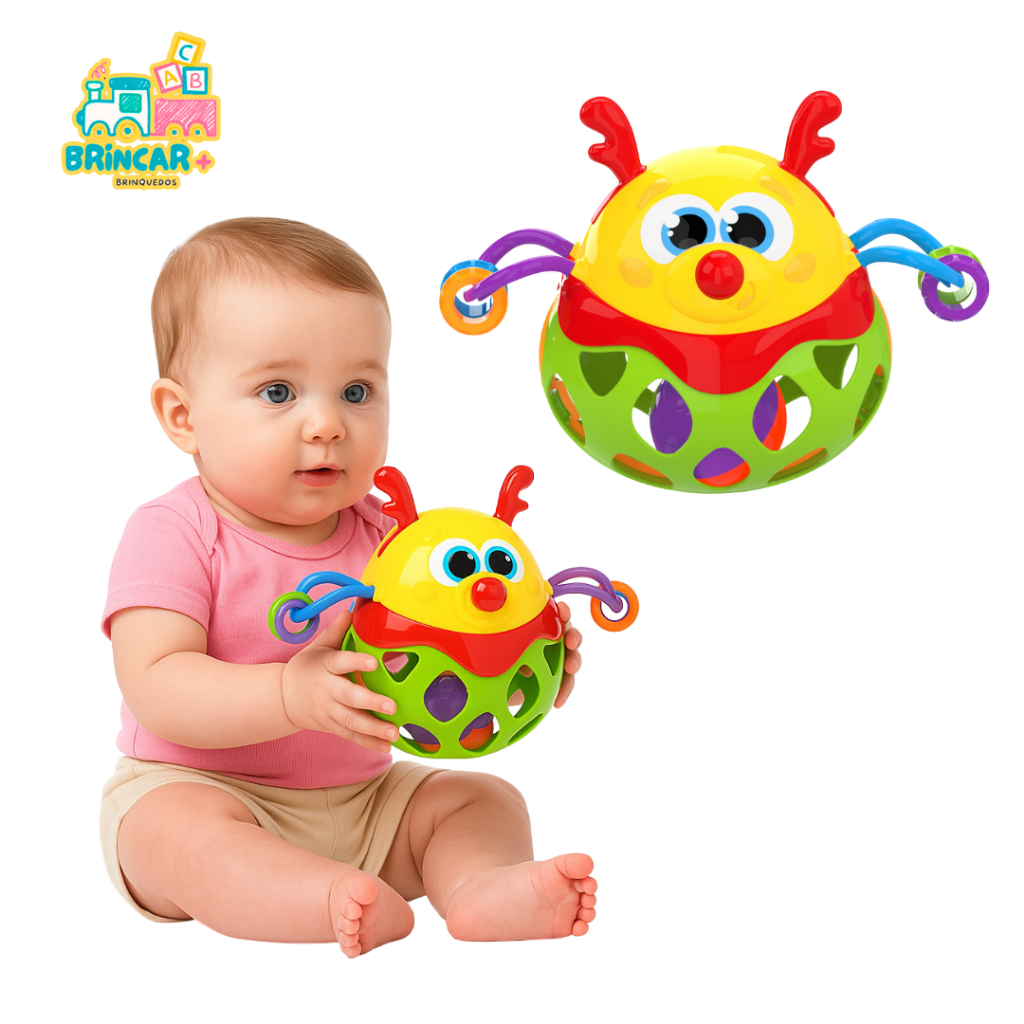 Brinquedo Educativo Bichinho Chocalho Divertido Didático para Bebês