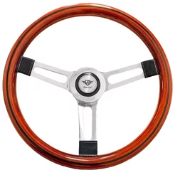 Volante Clássico Revival Puma Madeira Logo Prata Fusca Chevette F1000 Brasília A10 Fiat 145