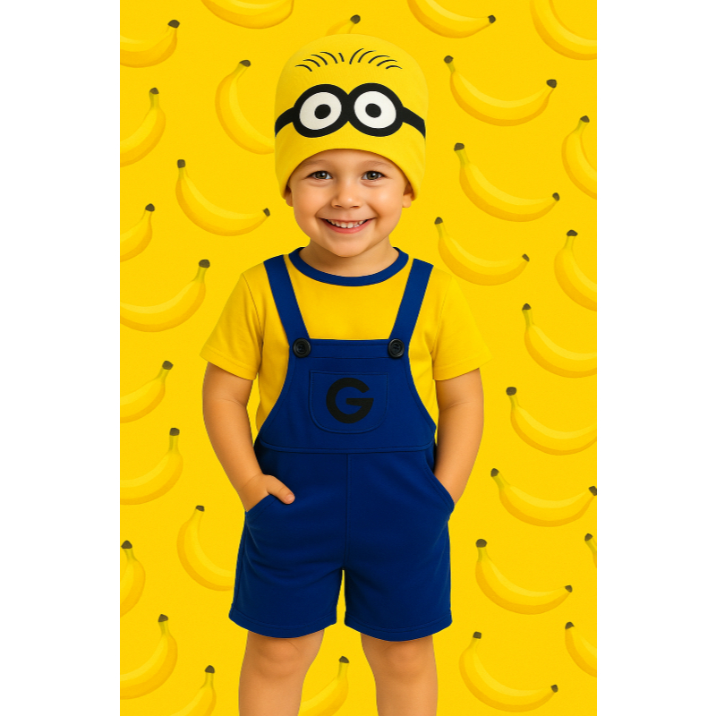 FANTASIA INFANTIL CONJUNTO MINIONS MENINOS ANIVERÁRIOS FESTAS CARNAVAL em Oferta na Shopee