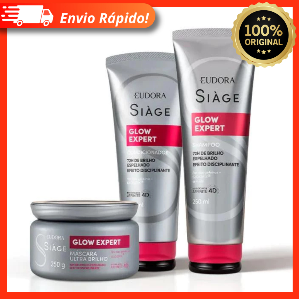 Combo Siàge Glow Expert: Shampoo + Condicionador + Máscara - Eudora