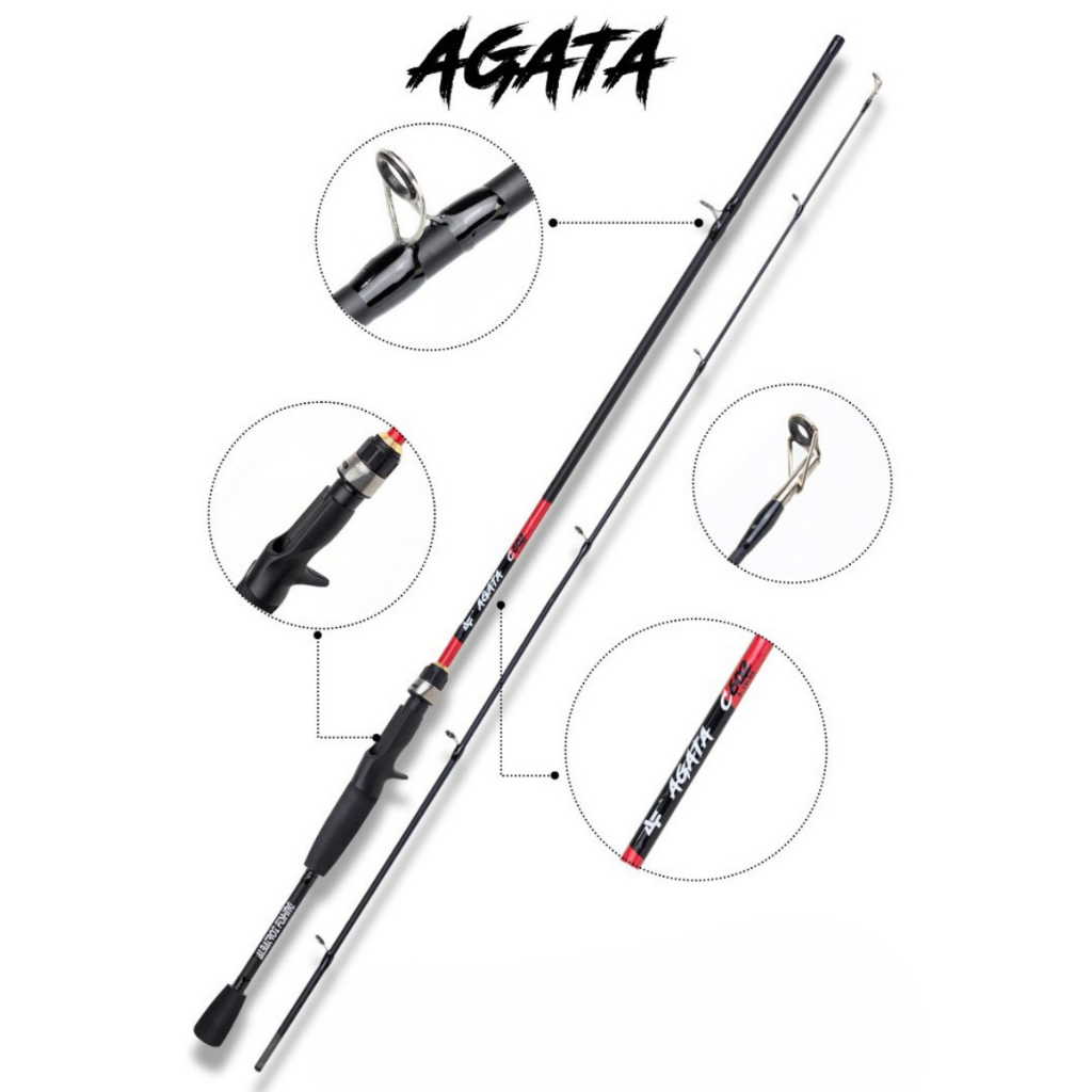 Vara Ágata 8-17lbs 2 Partes Carbono Modelo Novo Pesca Ação Média Albatroz Fishing