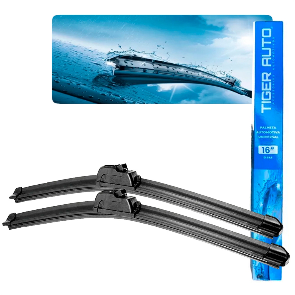 Par Palheta Parabrisa 16 polegadas Tiger Auto Eficiente Durável Barato em Oferta na Shopee