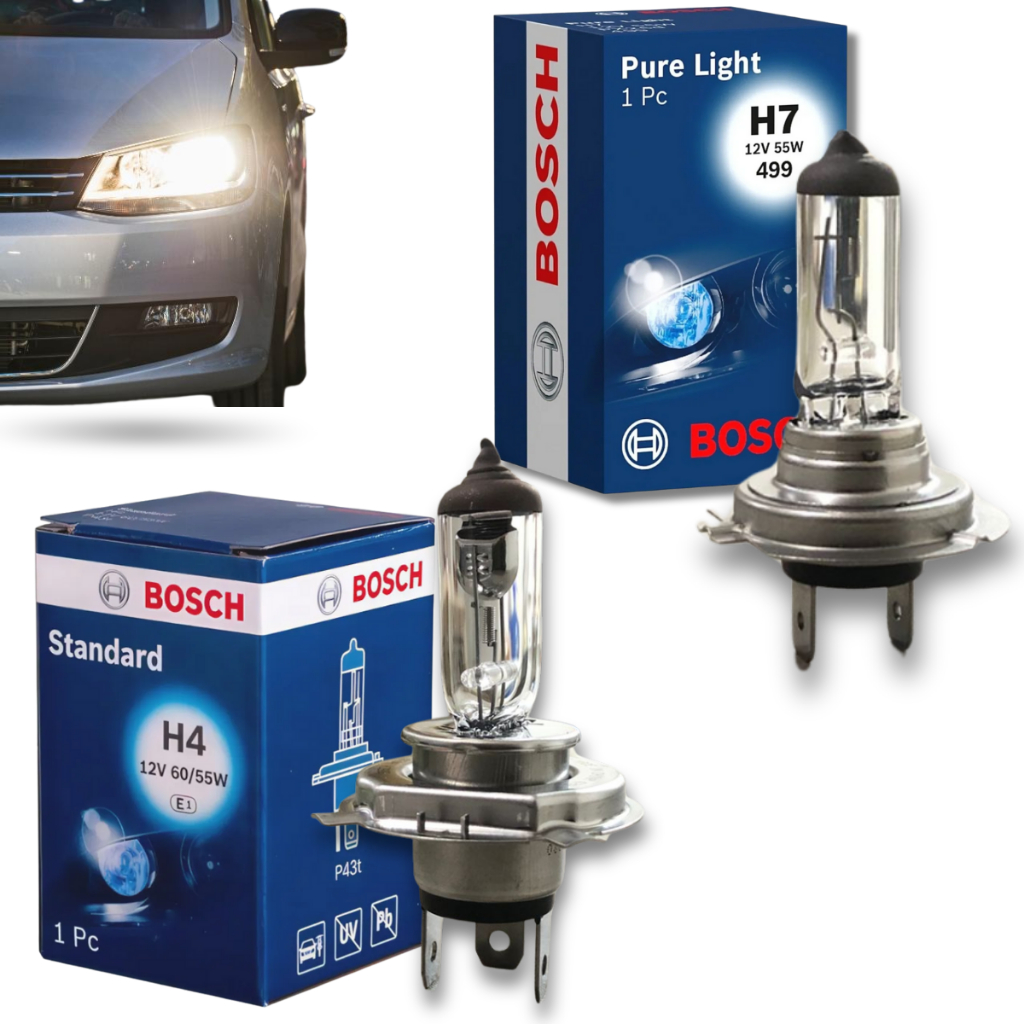 Kit Lampada H4 + H7 Farol Baixo Vw Gol G5 2008 A 2012 Bosch em Oferta na Shopee