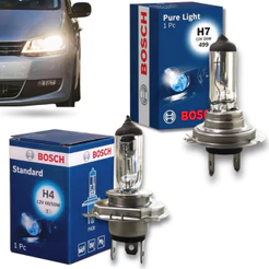 Kit Lampada H4 + H7 Farol Baixo Vw Gol G5 2008 A 2012 Bosch
