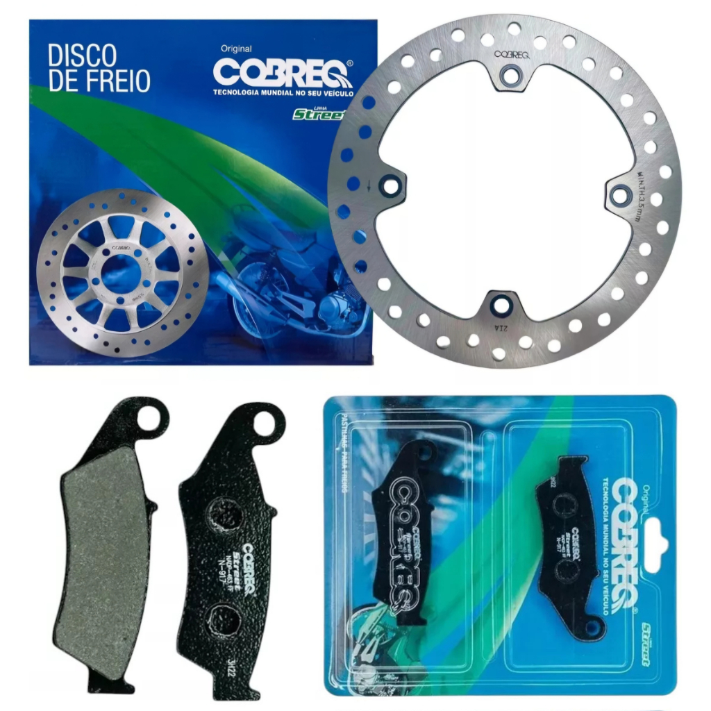 Disco Freio Dianteiro + Pastilha Honda XRE 300 COM ABS  2019 2020 2021 2022 2023  Cobreq Original