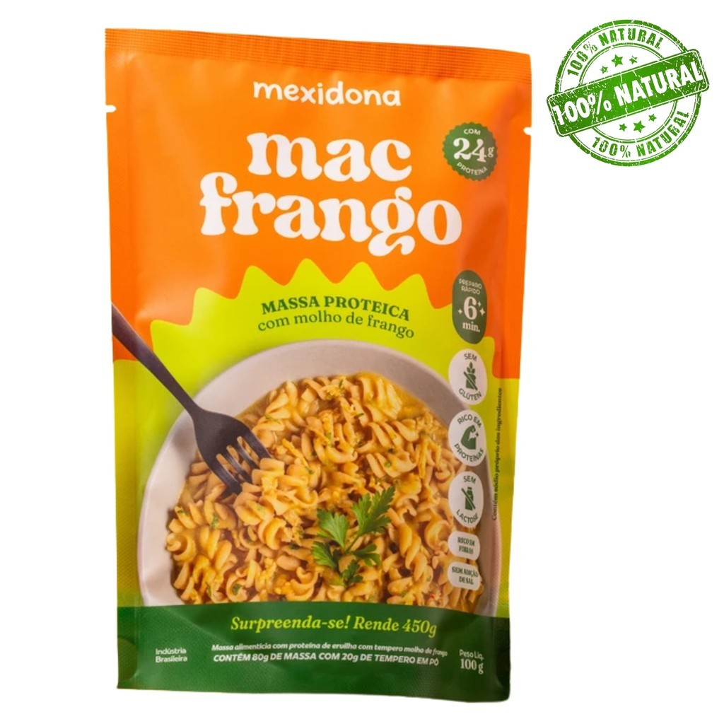 Kit 2 Macarrão Proteico Mac Sabor Frango Mexidona 100g