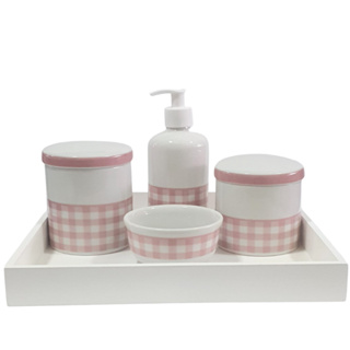 Kit Bebe Porcelana Higiene Menina Menino Rosa Verde Maternidade Xadrez Delicado em Oferta na Shopee