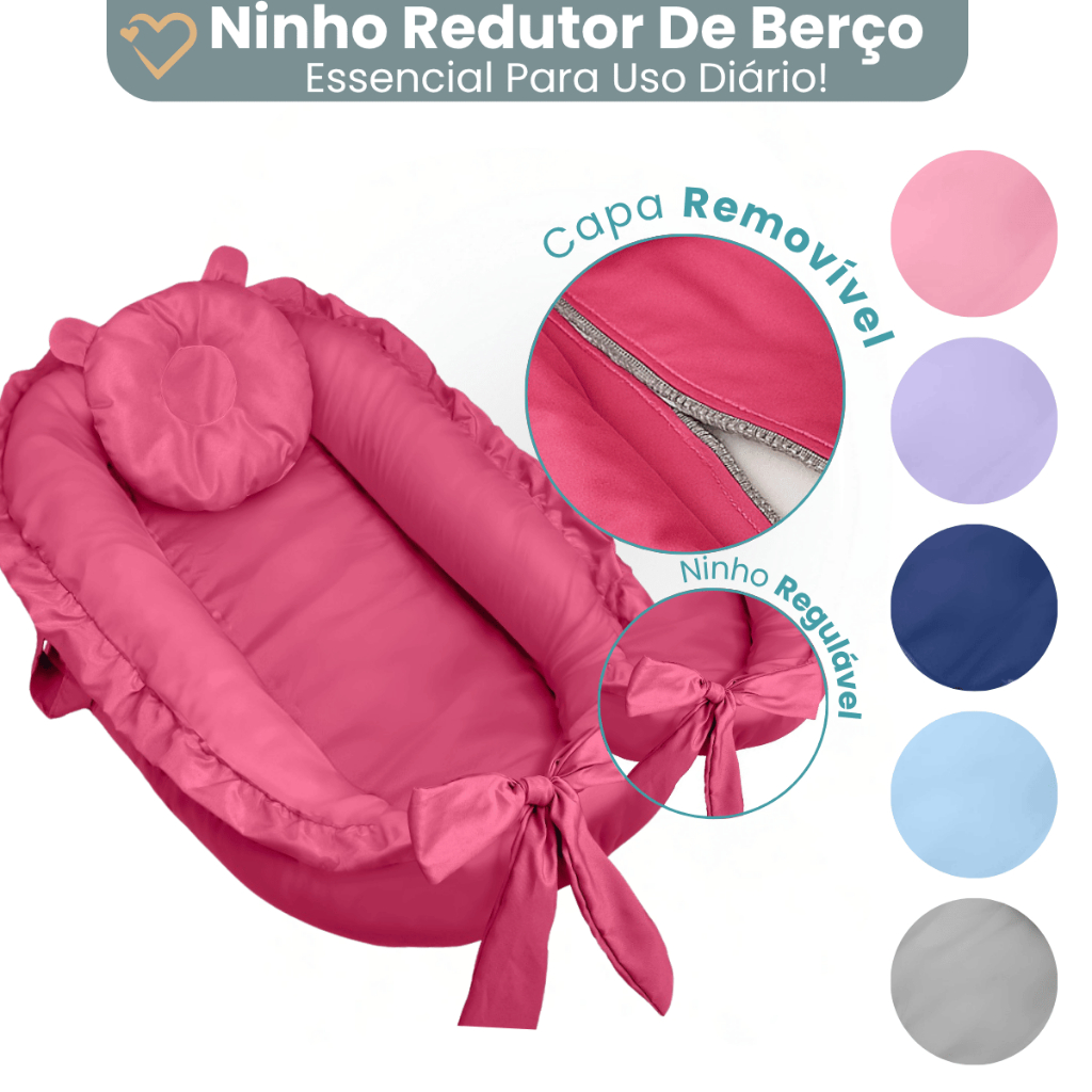 Ninho Redutor De Berço Bebê Liso Menino Menina Recem Nascido Premium