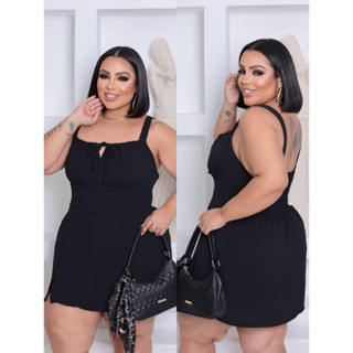 Macaquinho Feminino Short Saia Duna Plus Size com Lastex nas Costas ENVIO RAPIDO em Oferta na Shopee