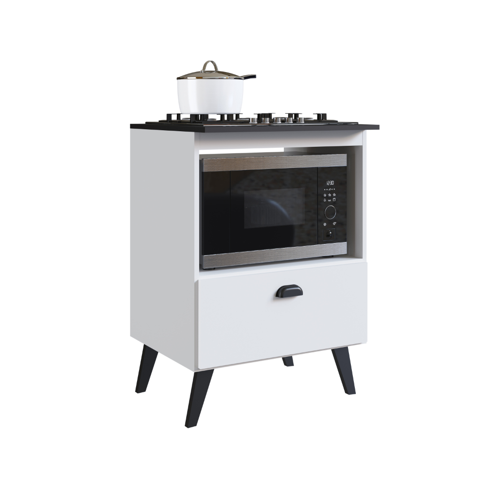 Balcão para Cooktop 4 Bocas 1 Porta Basculante e Espaço para Forno Bogotá Branco - Art In Móveis em Oferta na Shopee