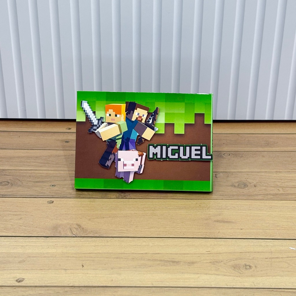 Caixa Personalizada Minecraft para KitKat – Lembrancinha Festa Infantil com Nome | Caixa Para Kitkat Minecraft
