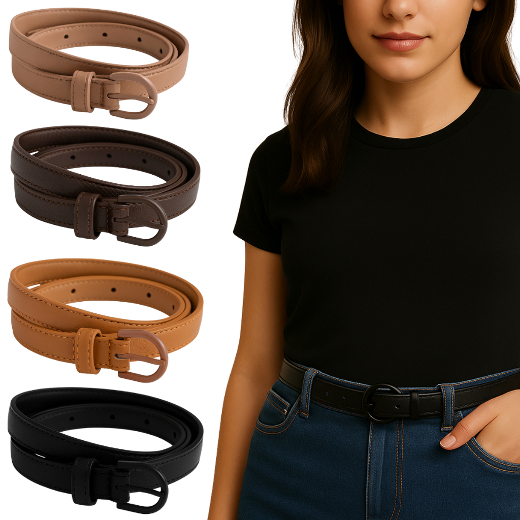 Cinto Feminino Casual Elegante Moda Fino Cintura Alta em Oferta na Shopee