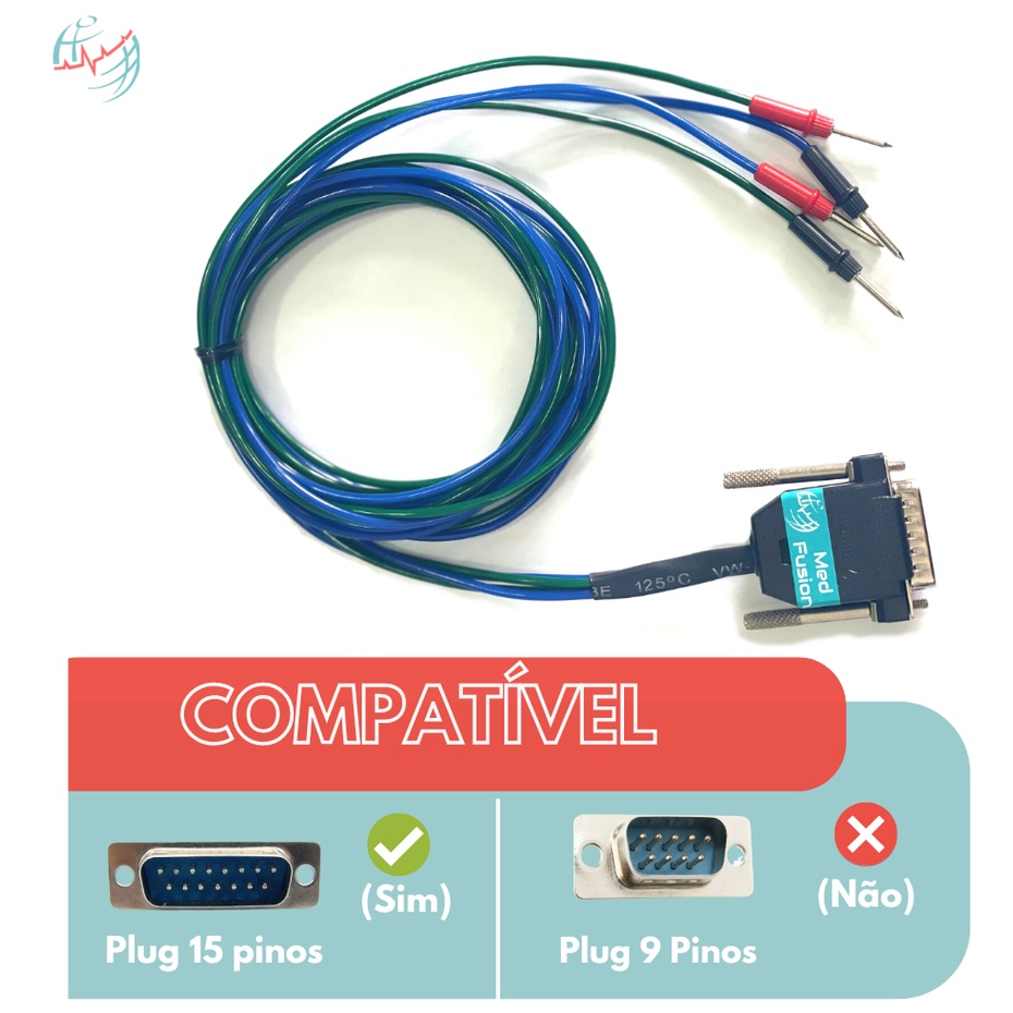 Cabo Neurodyn 10 Canais Conector Plug de 15 Pinos Ibramed Compativel Nota Fiscal Alta Qualidade