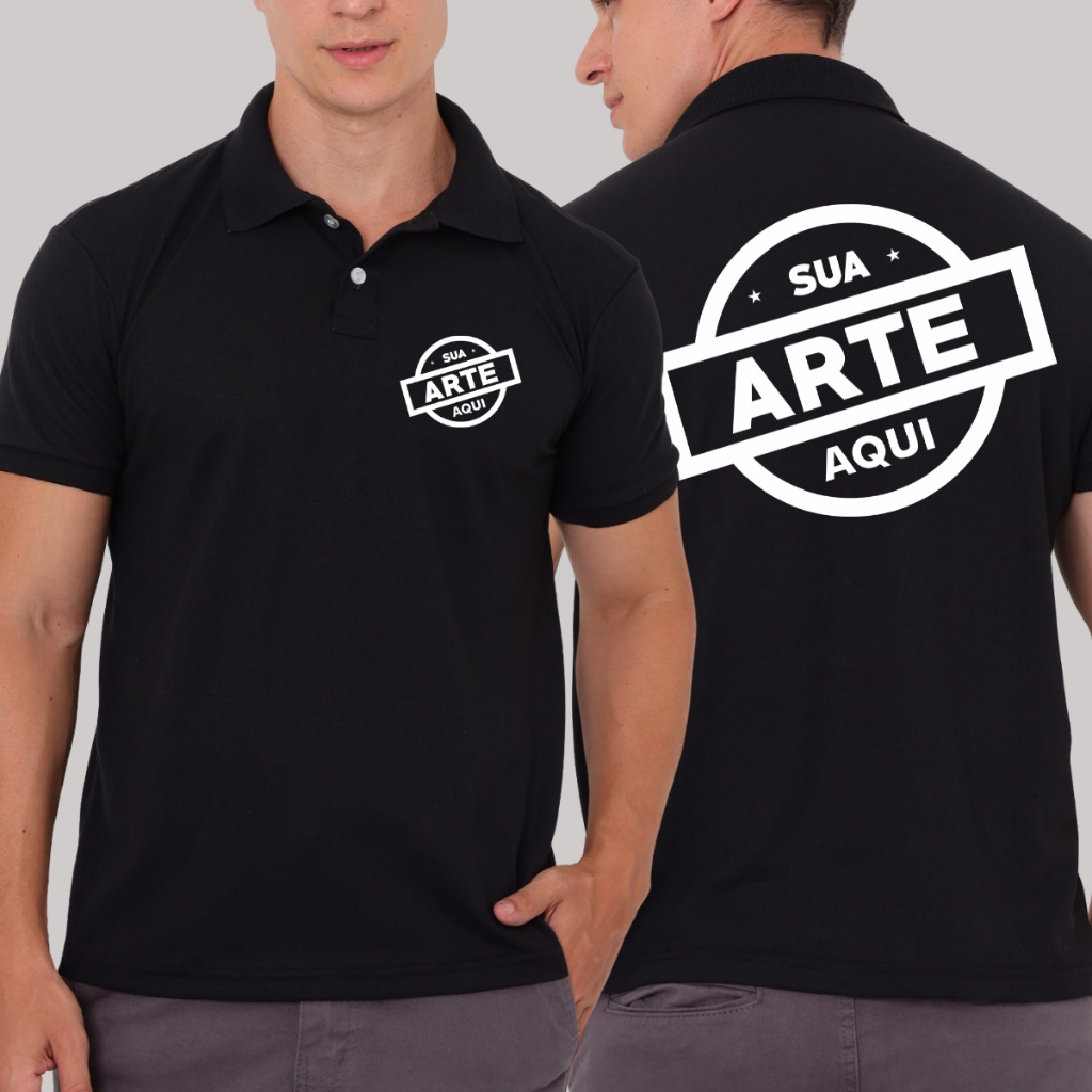 Camisa Polo Piquet Algodão Personalizada Frente E Costas Uniforme Empresa Sua Arte em Oferta na Shopee