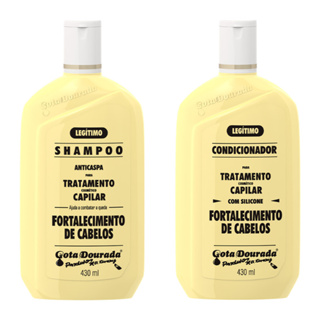 Shampoo e Condicionador Fortalecimento Gota Dourada - Embalagem Econômica de 430ml cada em Oferta na Shopee