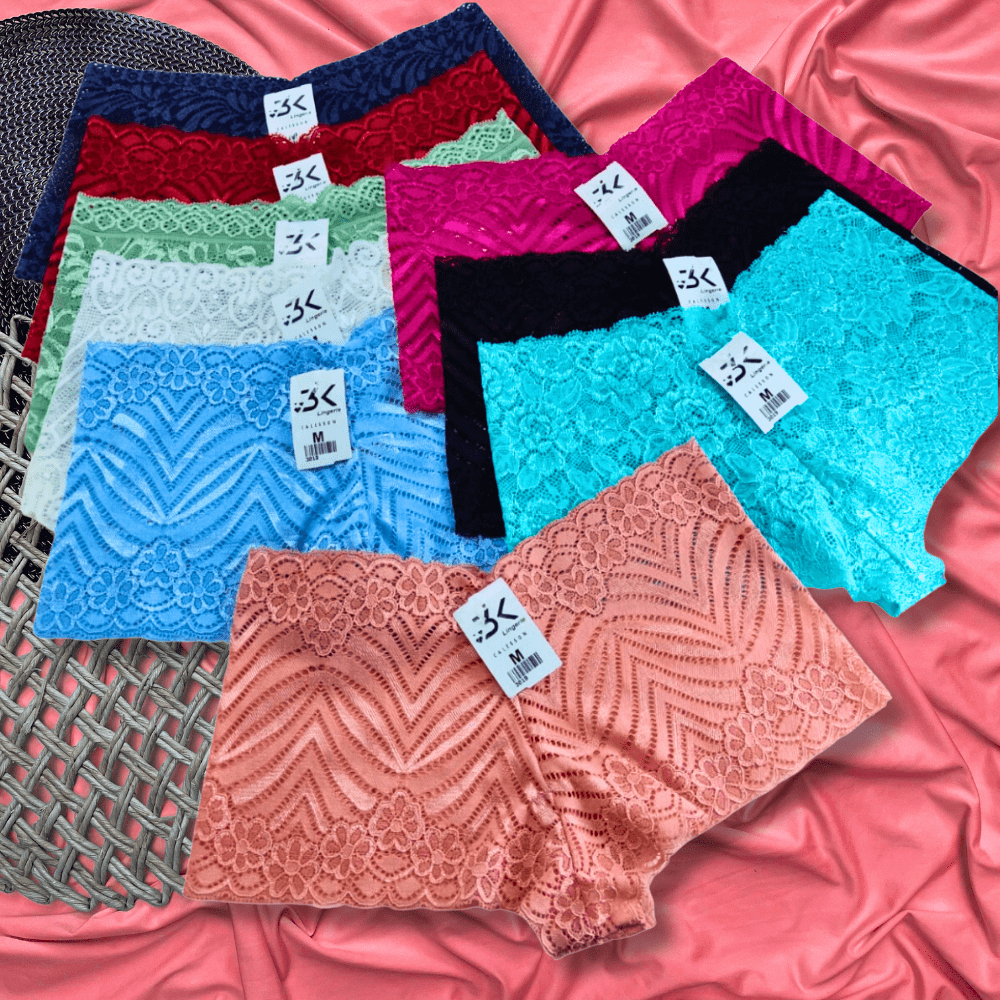 Kit Calcinha Calesson Plus Size e Regular Shortinho de Renda Lingerie Luxo Moda Íntima Feminina em Oferta na Shopee