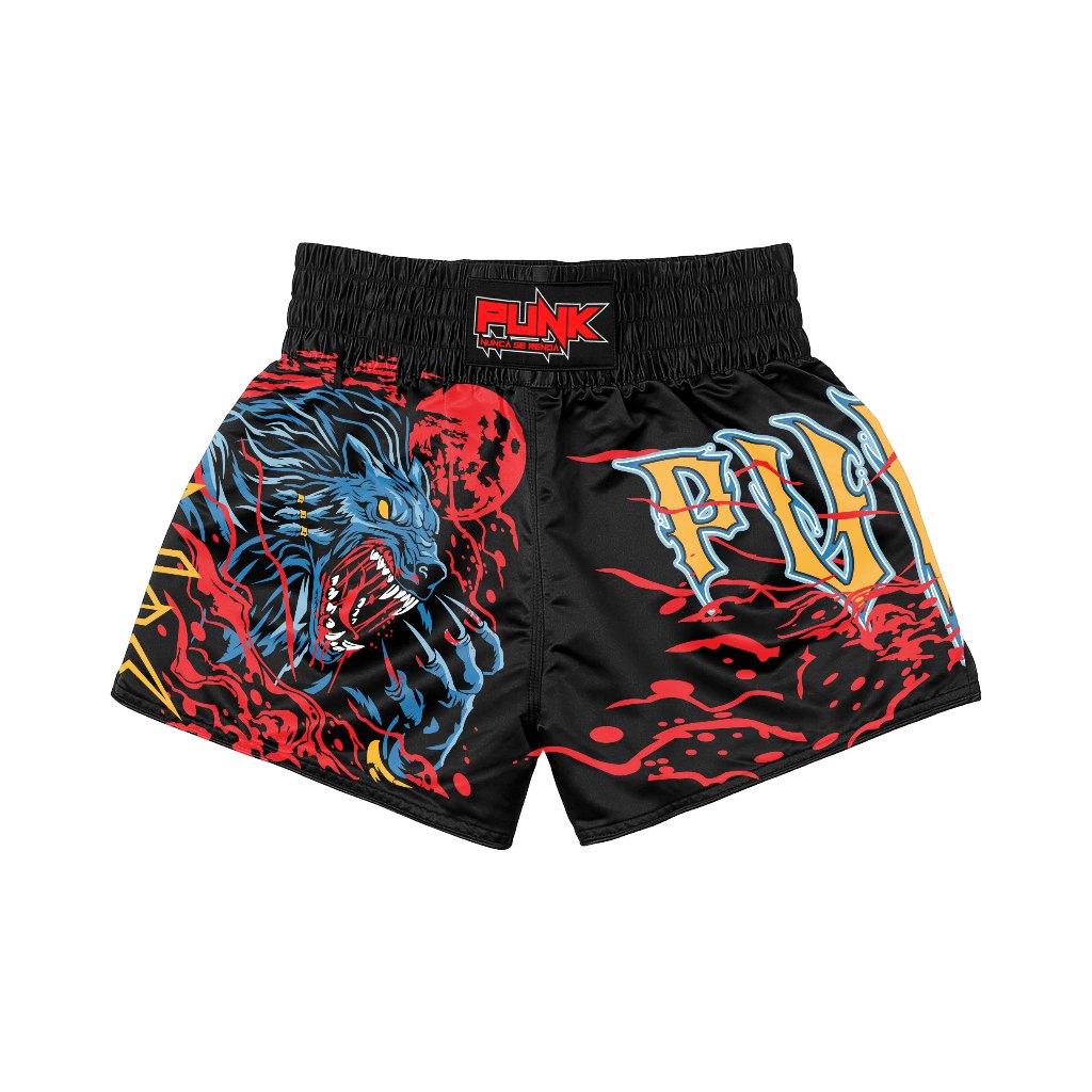 Short Treino/Passeio/Muay Thai Sublimado Wolf Adulto Punk