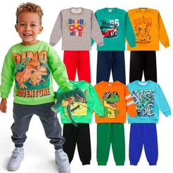Kit de 4 ou 8 Peças Sortido Conjunto Moletom Infantil Menino Outono Inverno