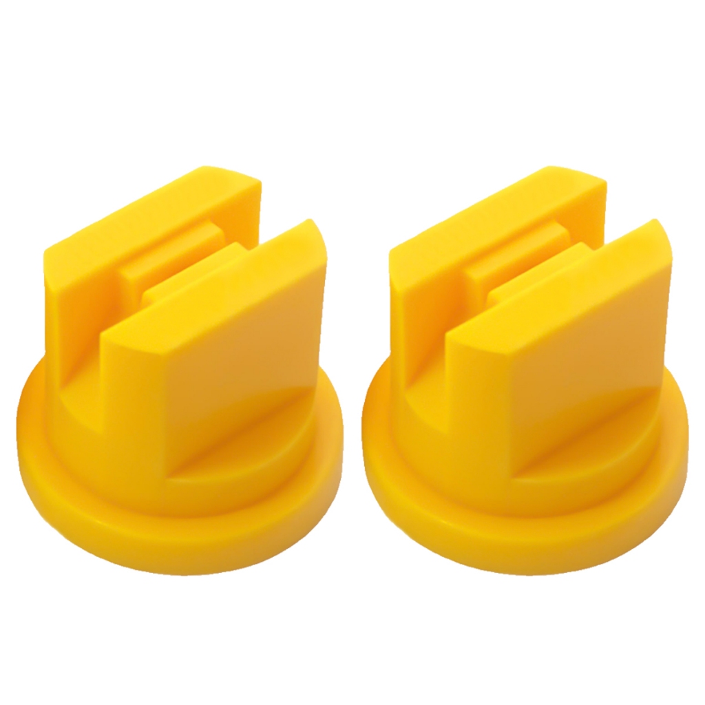 Kit 2 Bicos Amarelo Leque 02 Jato Plano Pulverizador Bomba Costal Aplicação de Inseticidas Fungicidas