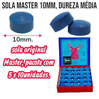 Sola master Kit 5 e 10 unidades sola para taco de sinuca Sola 10mm Ponteira de taco 10mm