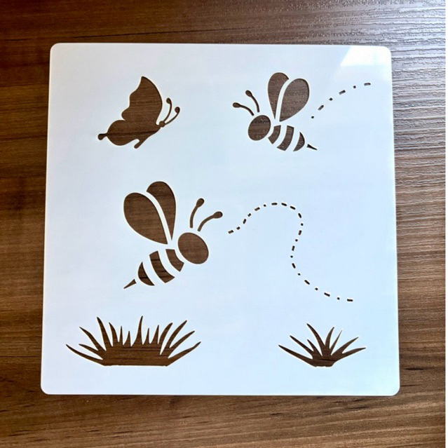 Estêncil vazado Abelha 18x18 cm molde / stencil / pintura em Oferta na Shopee