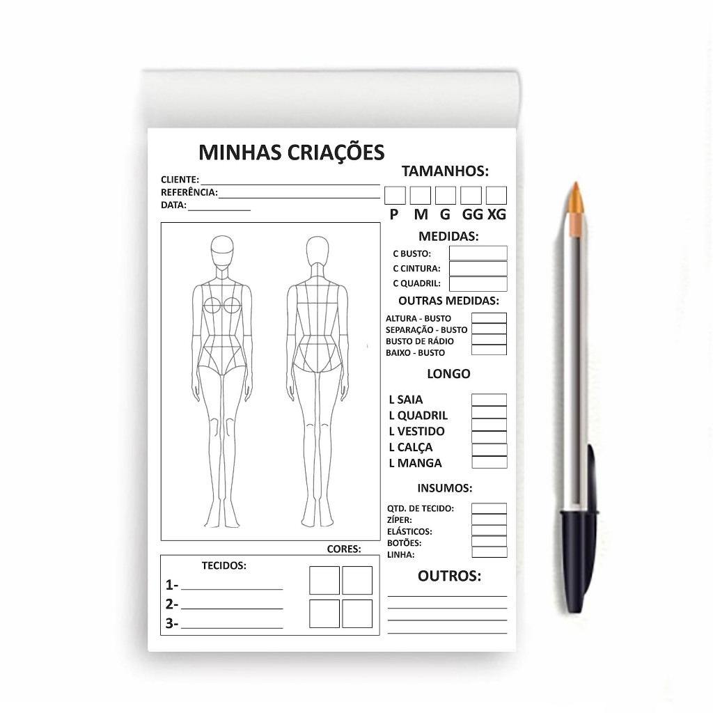 BLOCO FICHA PLANEJAMENTO COSTURA E MODA TECNICA COM 100 FOLHAS A5 14X21CM DESTACAVEL em Oferta na Shopee