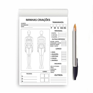 BLOCO FICHA PLANEJAMENTO COSTURA E MODA TECNICA COM 100 FOLHAS A5 14X21CM DESTACAVEL em Oferta na Shopee
