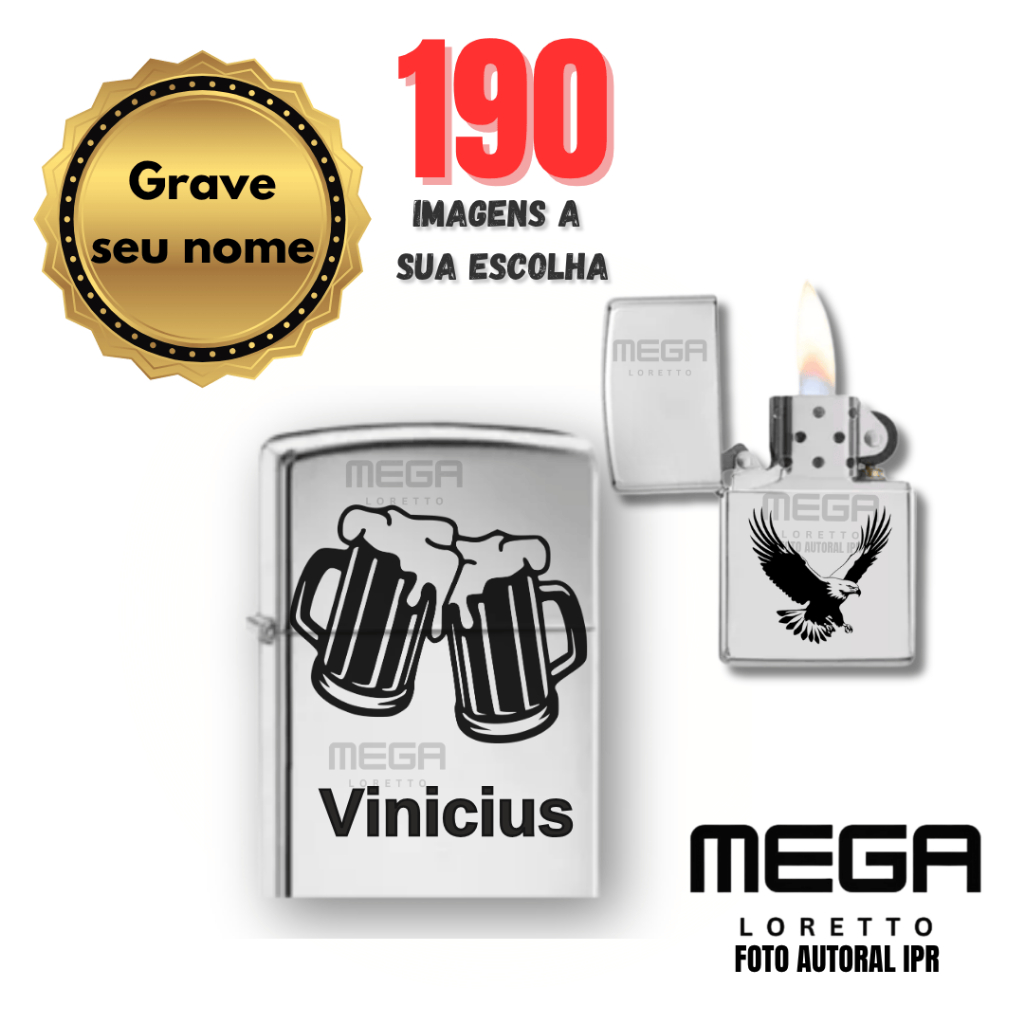 Isqueiro Inox Estilo Zippo  Personalizado a Laser em Oferta na Shopee