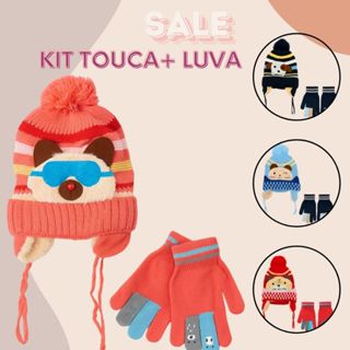 Kit Touca Infantil + Par de luvas Menina Menino Quentinha em Oferta na Shopee