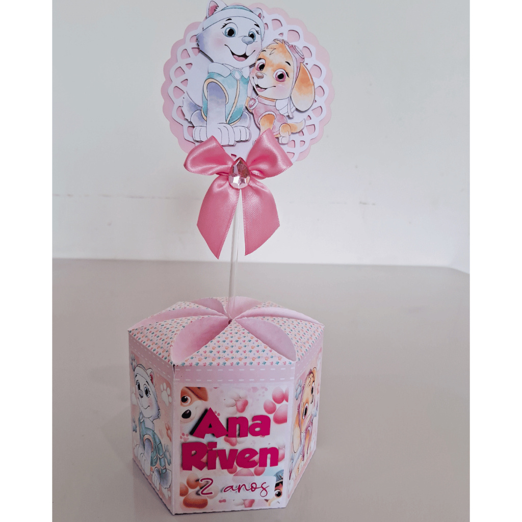Kit de Centro de mesa Skay e Everest Patrulha Canina | Arranjo Enfeite Cachepô | Lembrancinha