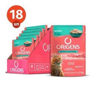 CAIXA 18 UNIDADES - SACHE ORIGENS SALMÃO AO MOLHO - ADULTOS em Oferta na Shopee