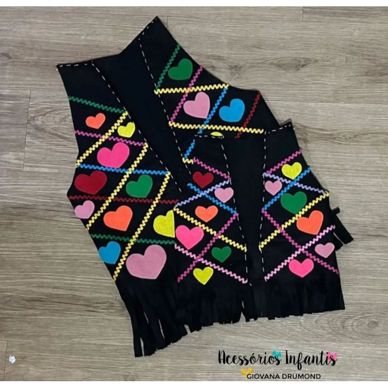 Colete junino feminino, colete feminino São João, colete infantil feminino