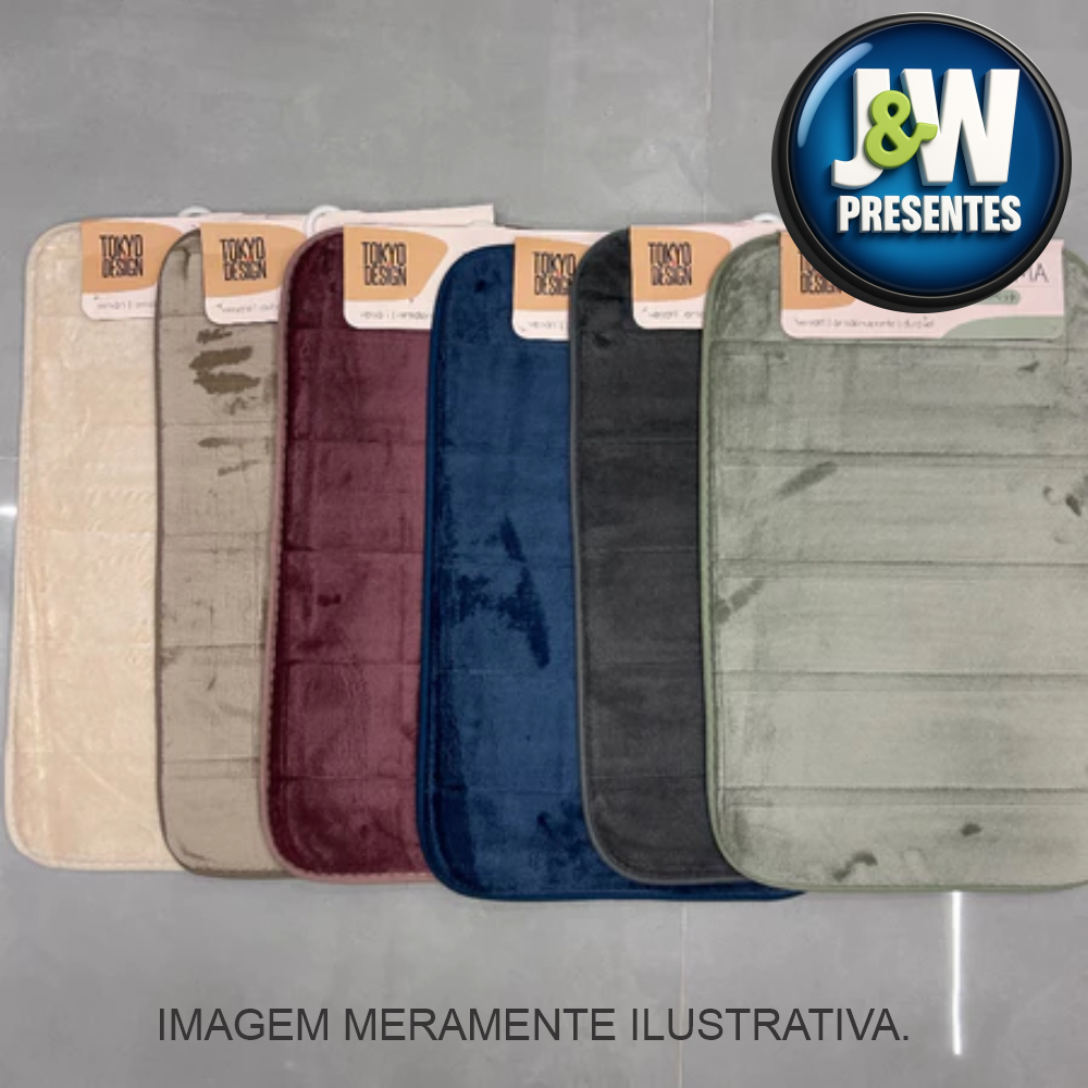 Tapete Para Banheiro 40x60cm Poliéster Antiderrapante Soft Mat Roma Cores