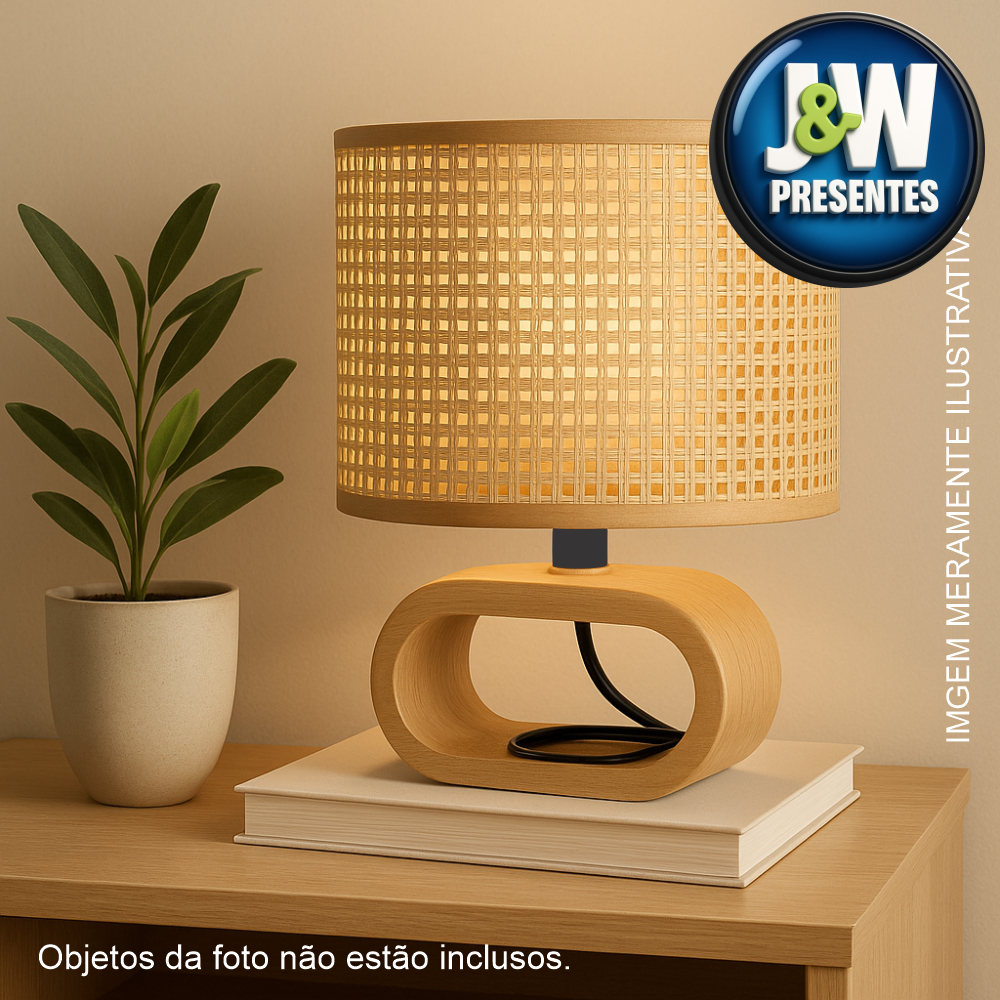 Abajur de mesa c/ base de madeira para abajur de mesa, luminária de cabeceira p/ sala de e...