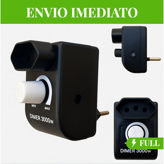 DIMMER 3000W COM REGULADOR TOMADA CONTROLADOR VELOCIDADE BIVOLT 110/220v