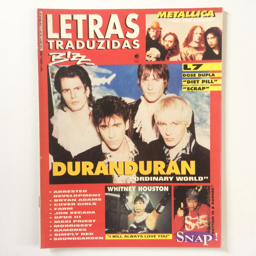 BIZZ LETRAS TRADUZIDAS DURAN DURAN WHITNEY SNAP METALLICA L7 SIMPLY RED E MAIS