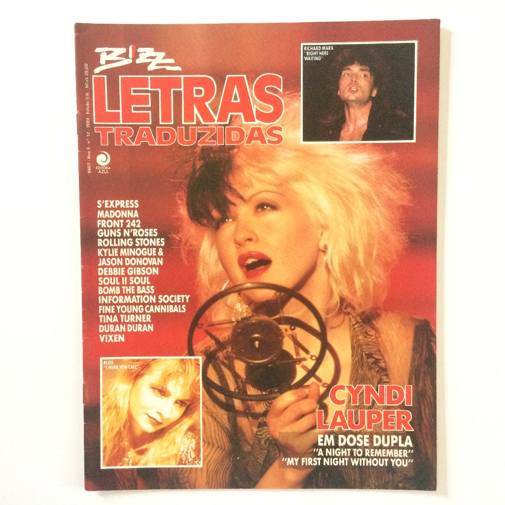 BIZZ LETRAS TRADUZIDAS CYNDI LAUPER MADONNA TINA TURNER GUNS N ROSES KYLIE MINOGUE DEBBIE GIBSON E MAIS