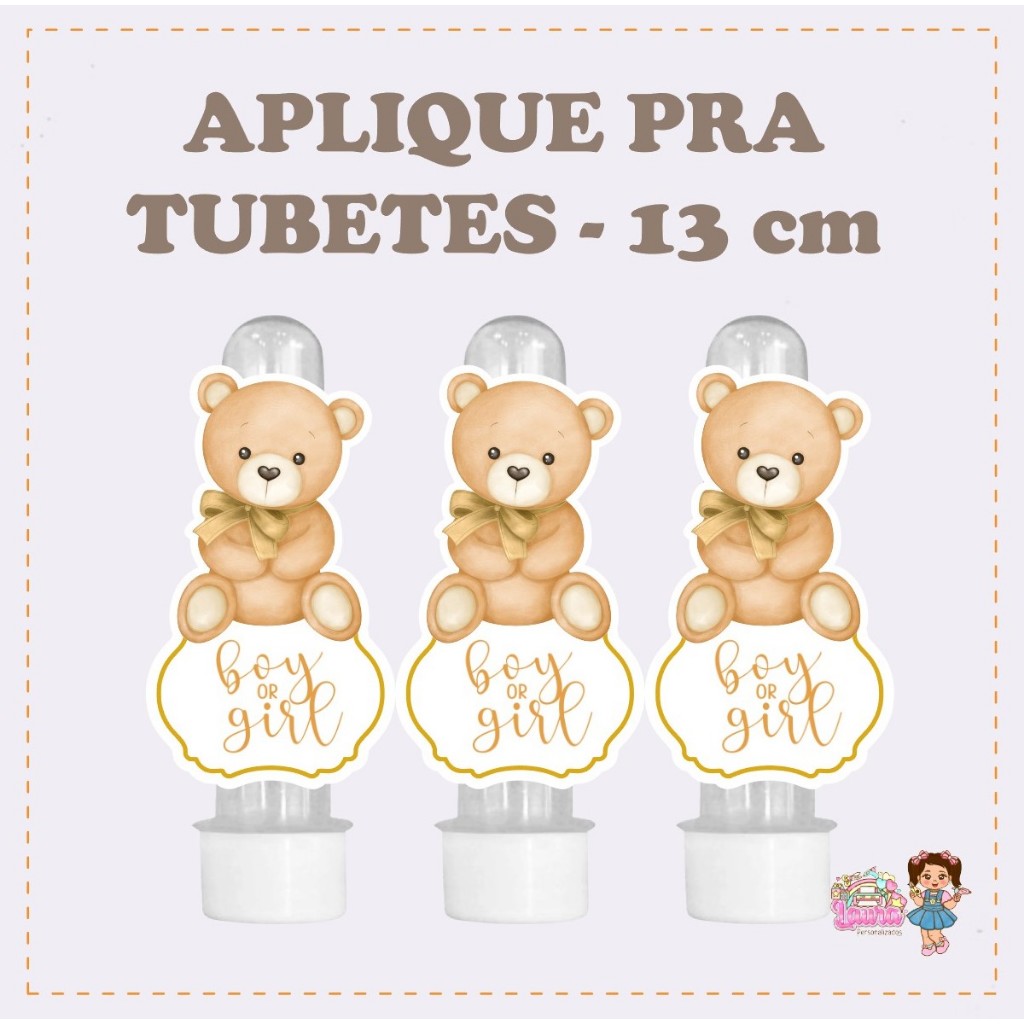 Apliques Pra Tubetes Chá Revelação Neutro  - Festa infantil - lembrancinhas personalizadas - aniversário - kit festa